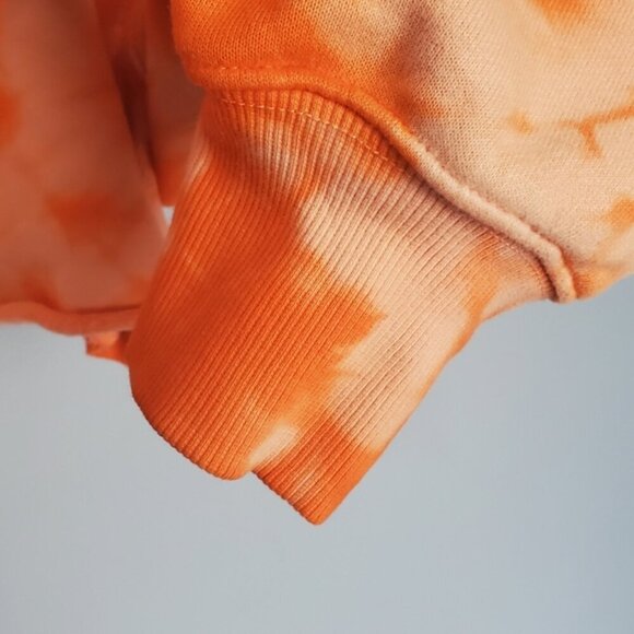 TNA Cozy Fleece Orange Tie Dye Boyfriend Crop Top Size 1 - Picture 5 of 11